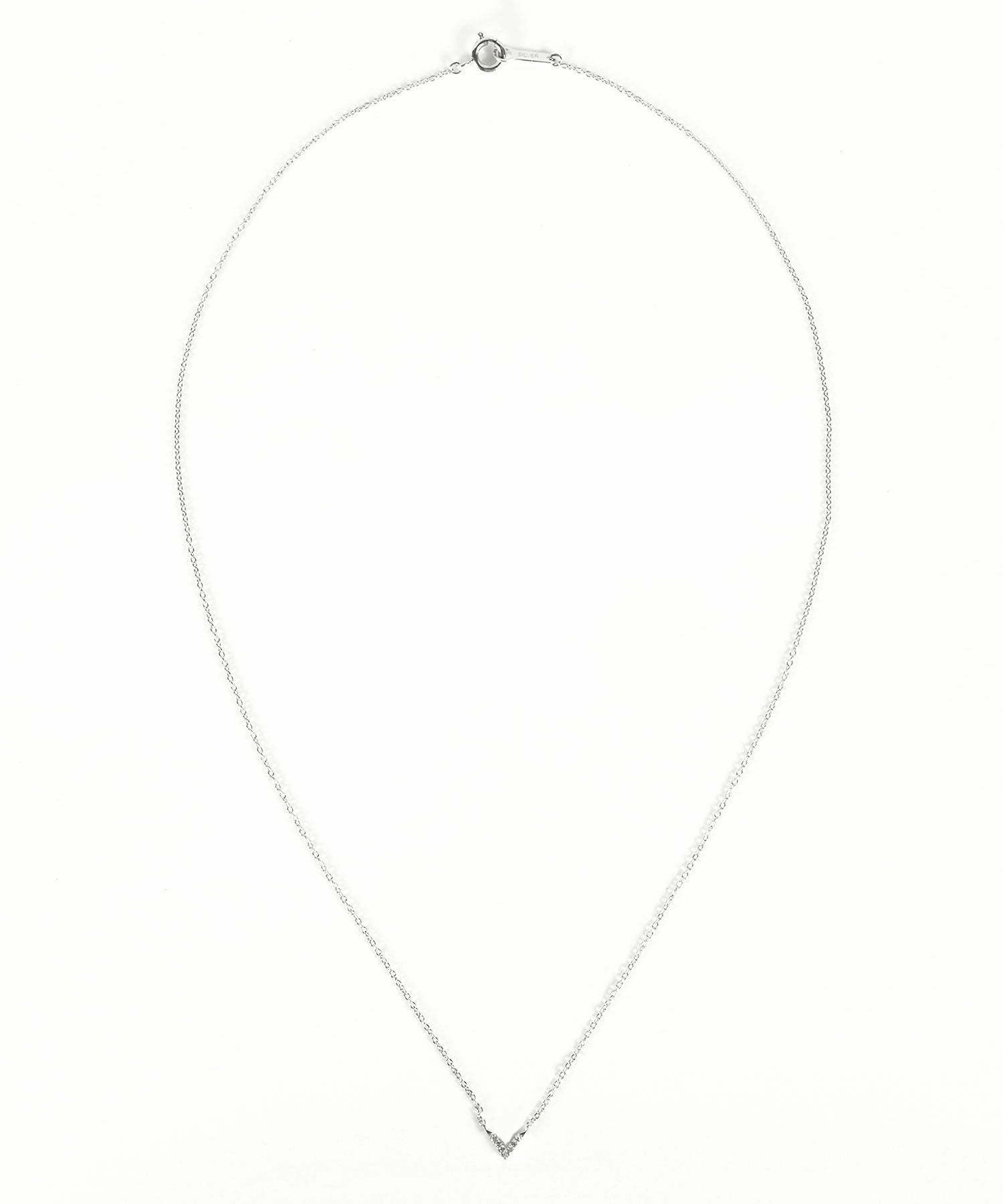 [SV925]Vモチーフメレダイヤモンドプチペンダント