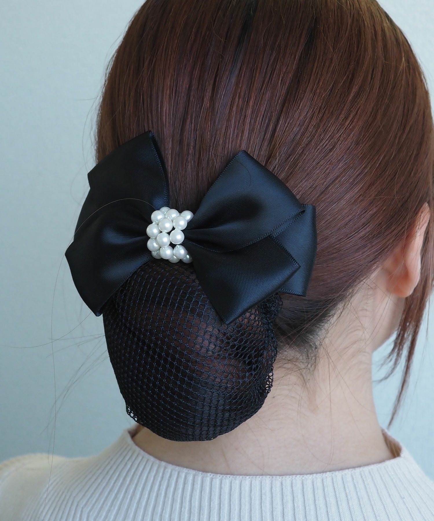 ネット付パールリボンバレッタ
