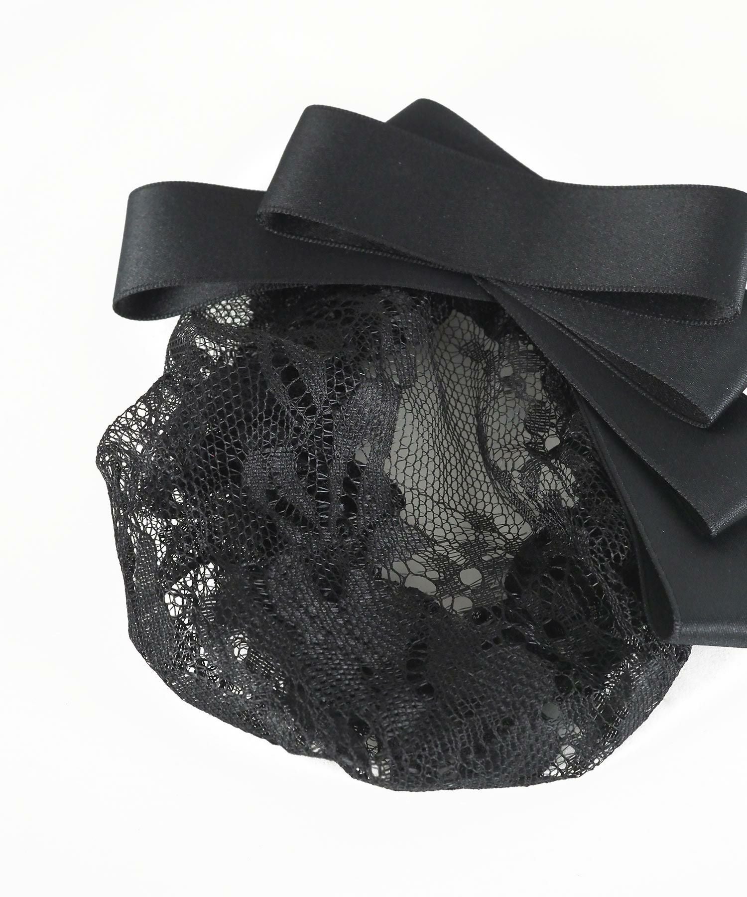 レースネット付クロスリボンバレッタ