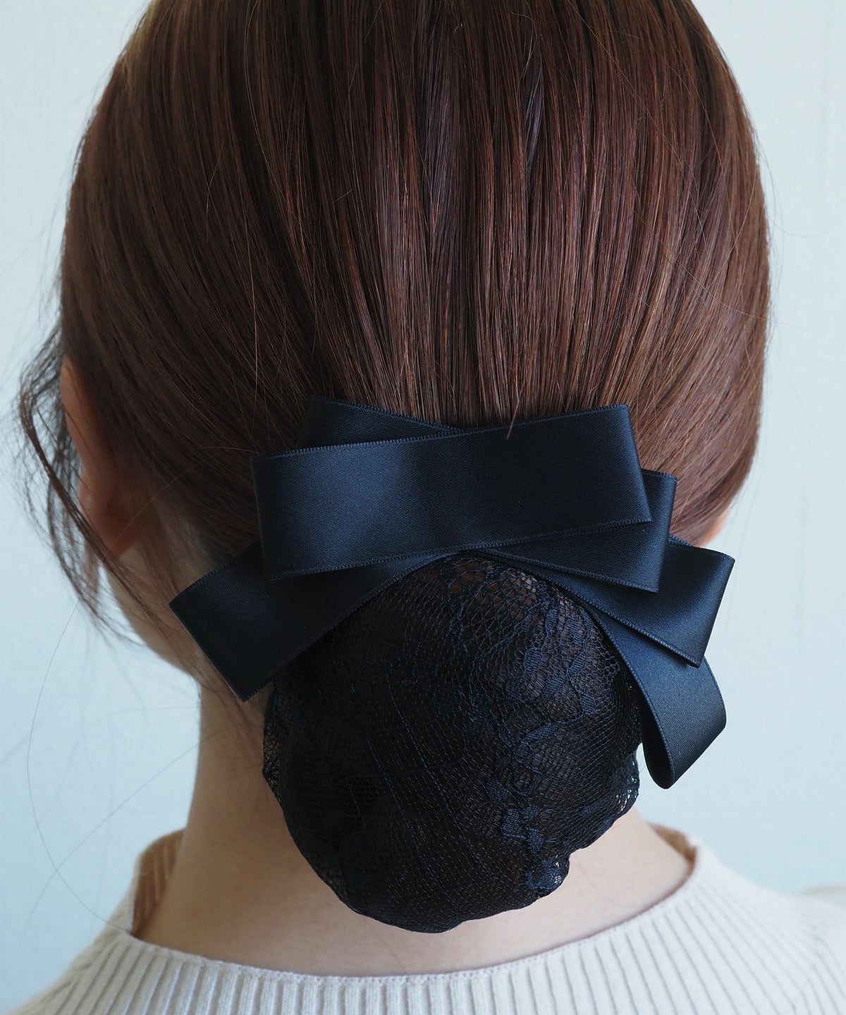 レースネット付クロスリボンバレッタ