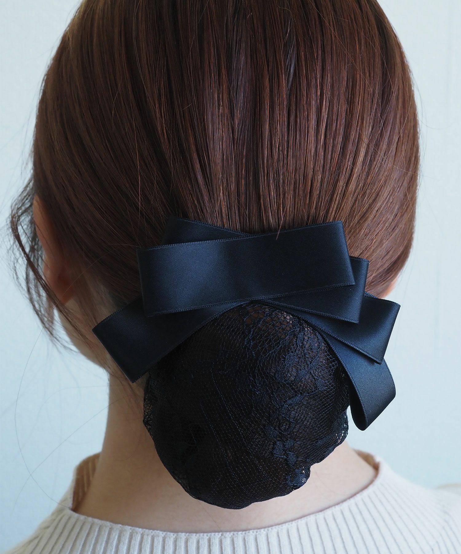 レースネット付クロスリボンバレッタ