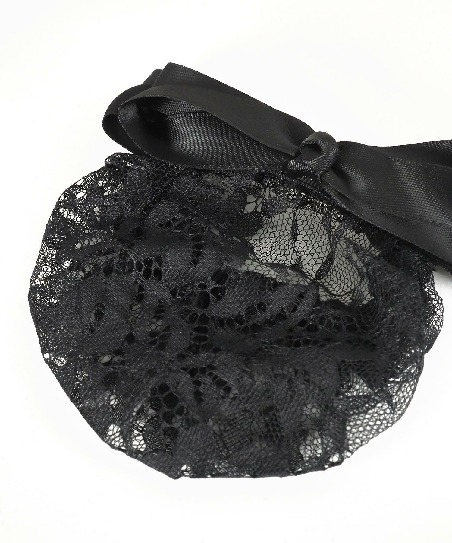 レースネット付リボンバレッタ