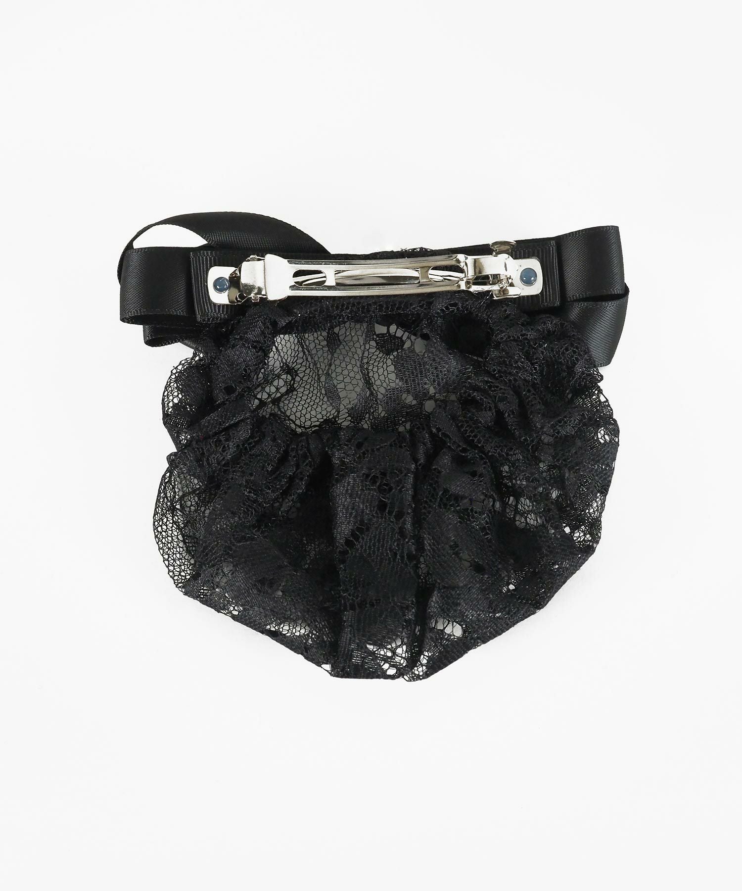 レースネット付リボンバレッタ