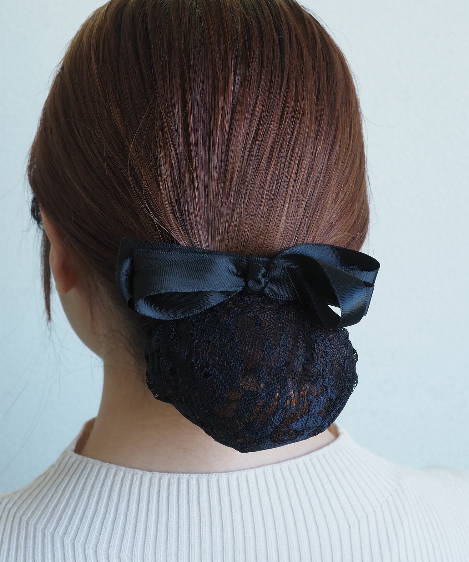 レースネット付リボンバレッタ