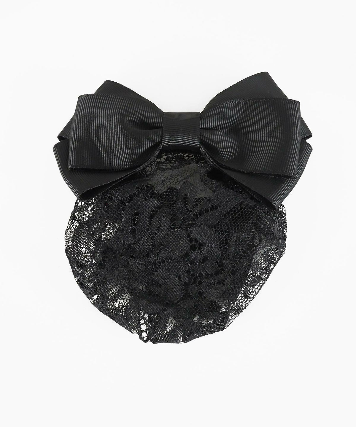 レースネット付レイヤードリボンバレッタ