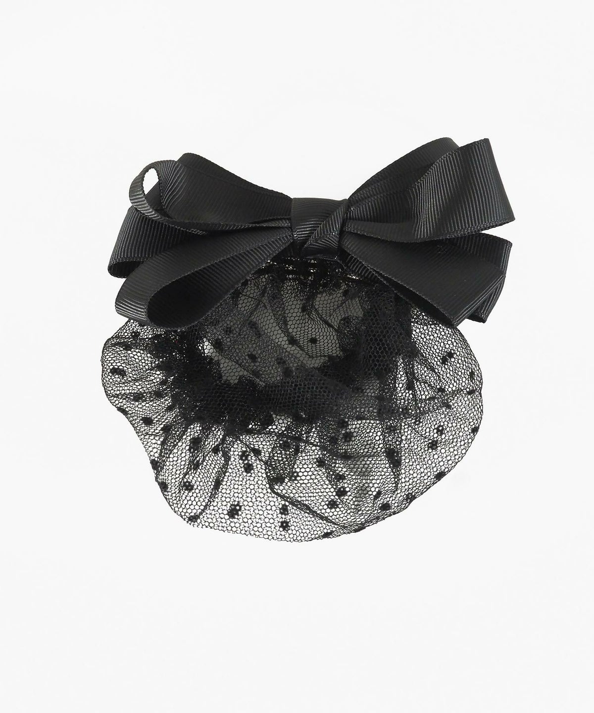 ドット柄ネット付レイヤードリボンバレッタ