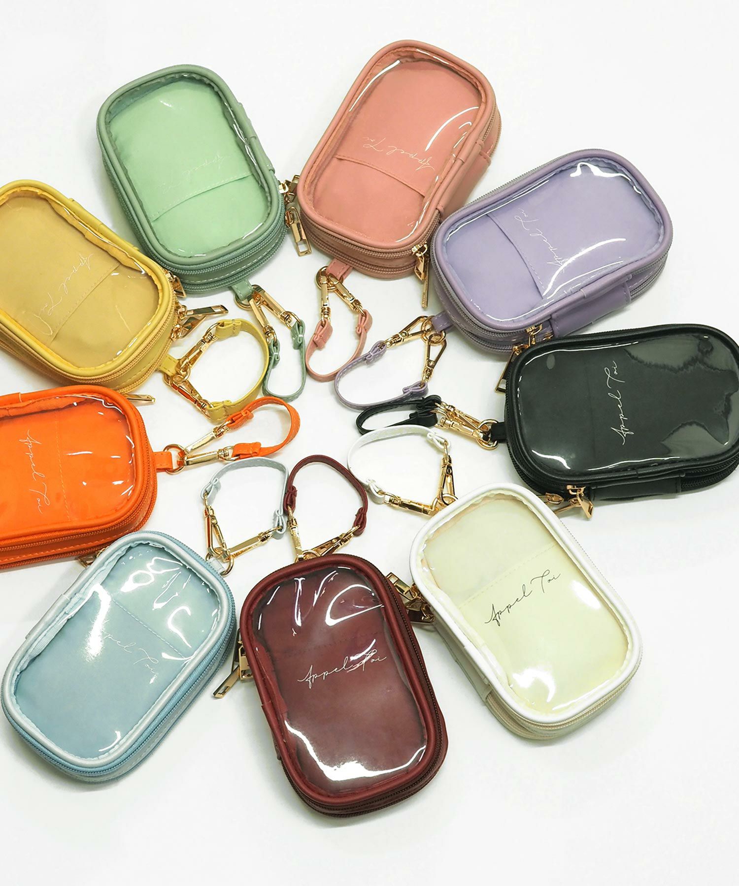 レザー風アクリルスタンドポーチ