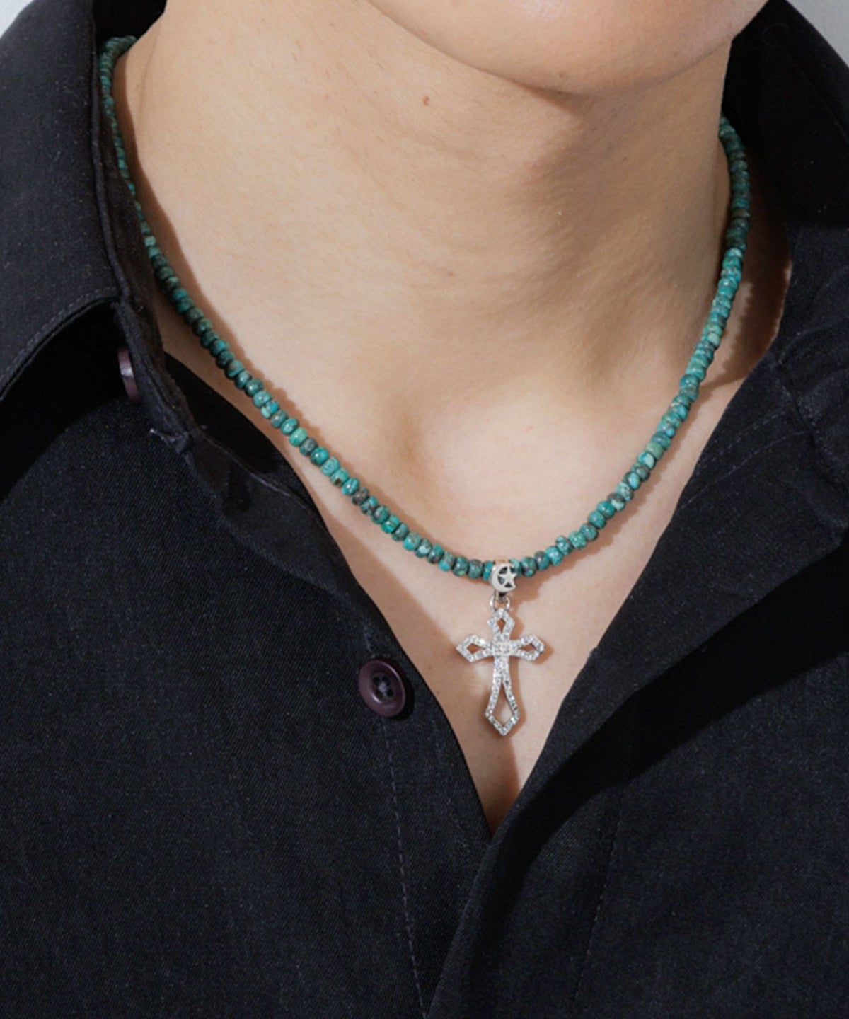 EL MARターコイズクロスネックレス【Crescent Luna】
