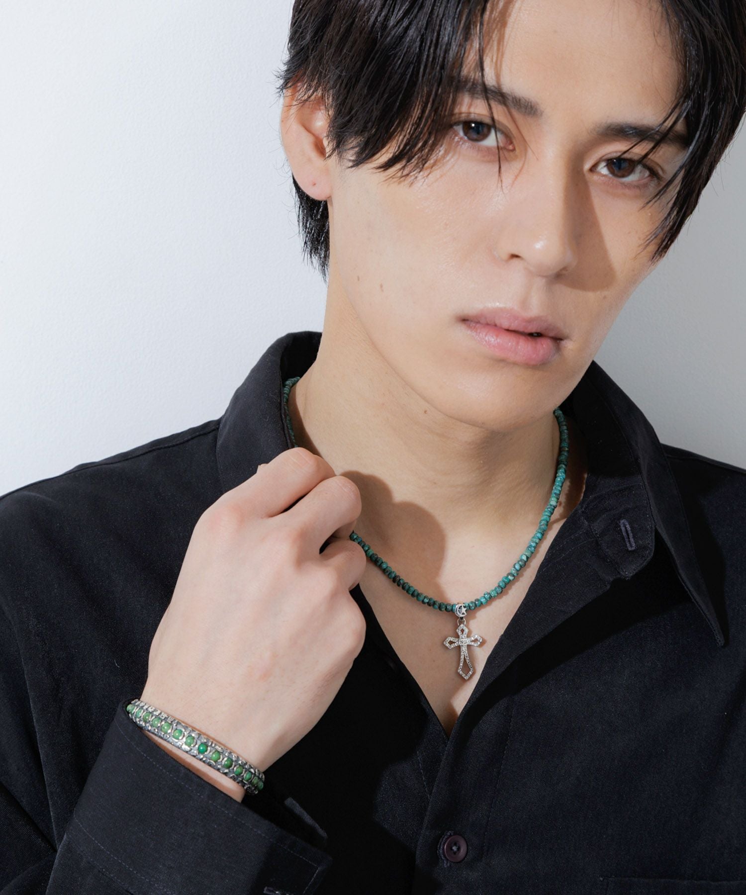 EL MARターコイズクロスネックレス【Crescent Luna】