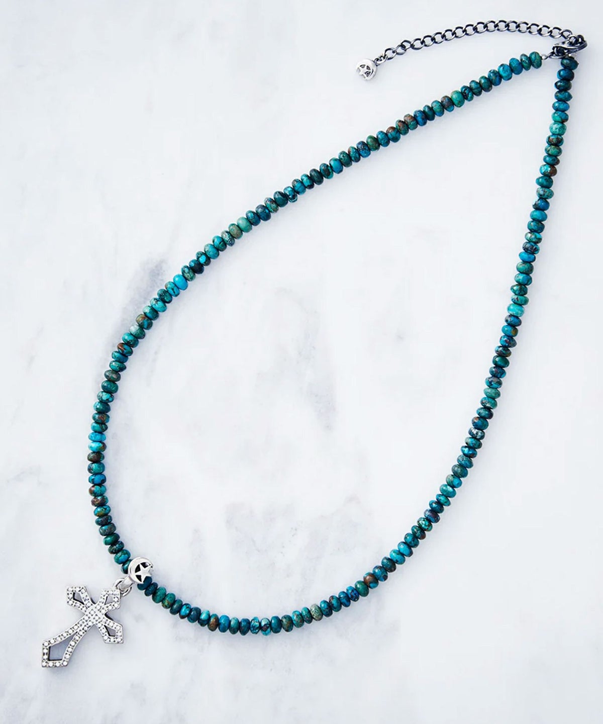 EL MARターコイズクロスネックレス【Crescent Luna】