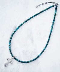 EL MARターコイズクロスネックレス【Crescent Luna】