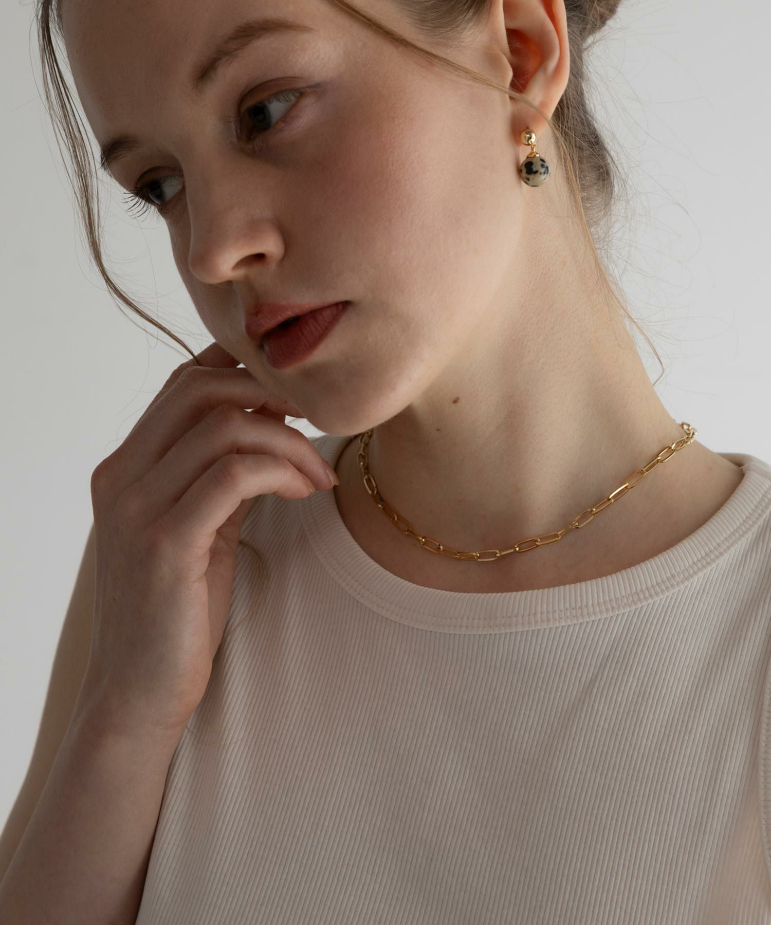 ストーンチェーンネックレス【MUK blossom stone】