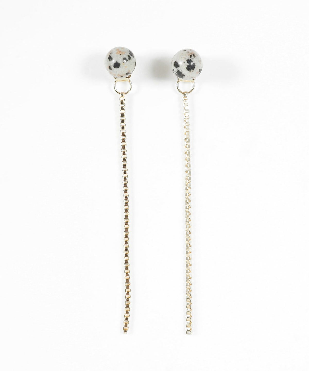 ストーンロングチェーンチタンポストピアス【MUK blossom stone】