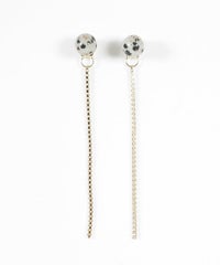 ストーンロングチェーンチタンポストピアス【MUK blossom stone】