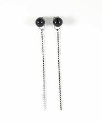 ストーンロングチェーンチタンポストピアス【MUK blossom stone】