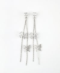 ダブルバタフライチェーンチタンポストピアス