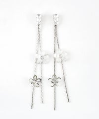 フロストフラワーチェーンチタンポストピアス