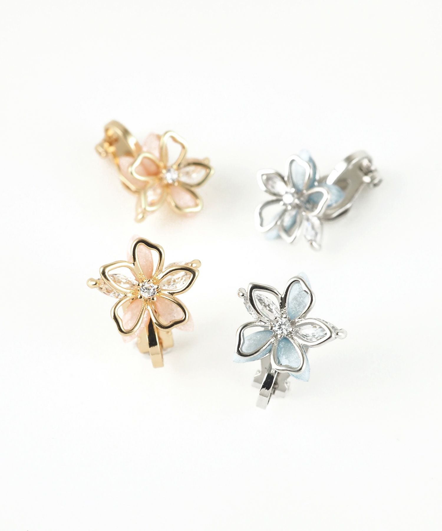 ダブルレイヤーフラワーイヤリング