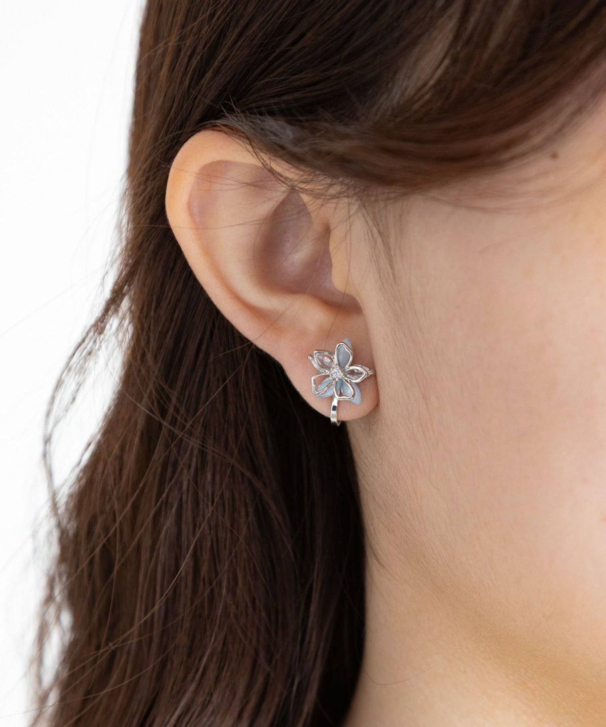 ダブルレイヤーフラワーイヤリング