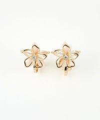 ダブルレイヤーフラワーイヤリング