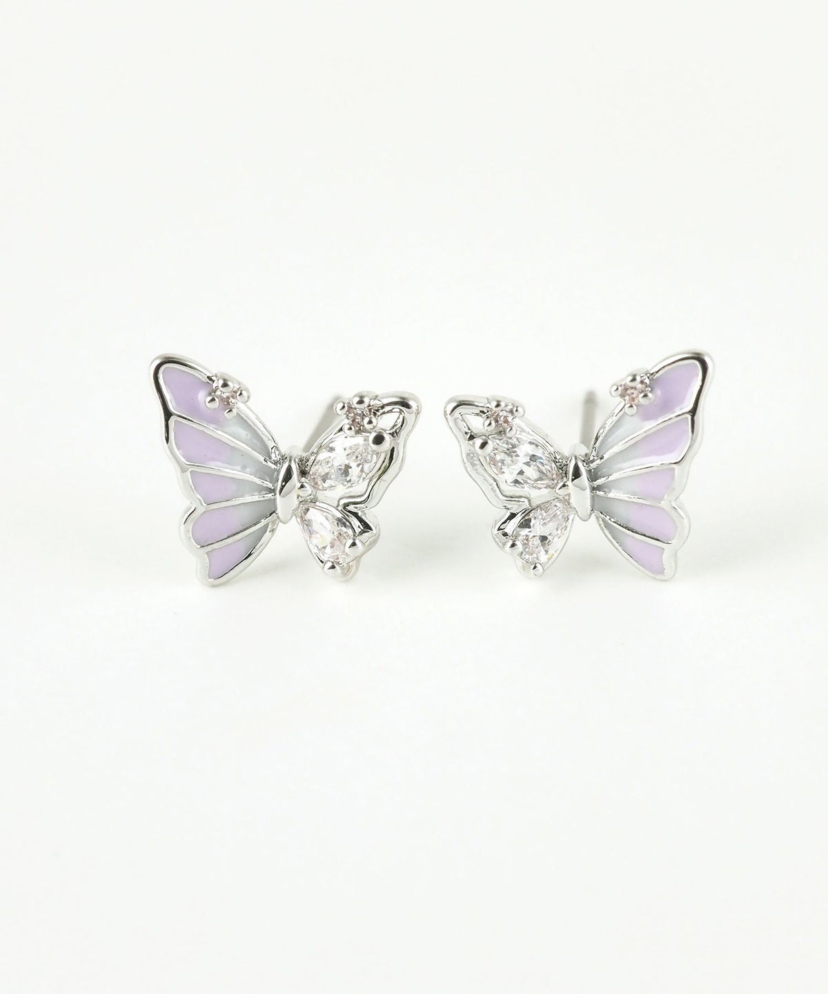 アシンメトリーバタフライステンレスポストピアス