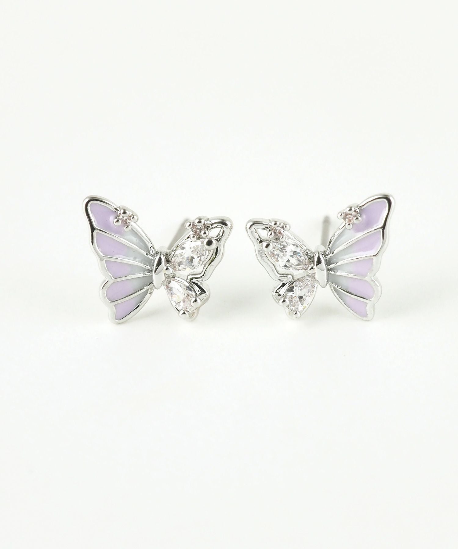 アシンメトリーバタフライステンレスポストピアス