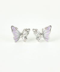 アシンメトリーバタフライステンレスポストピアス