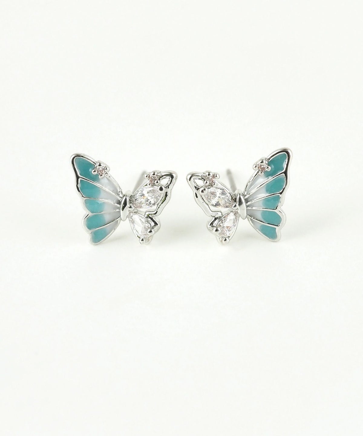 アシンメトリーバタフライステンレスポストピアス