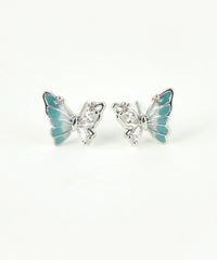 アシンメトリーバタフライステンレスポストピアス