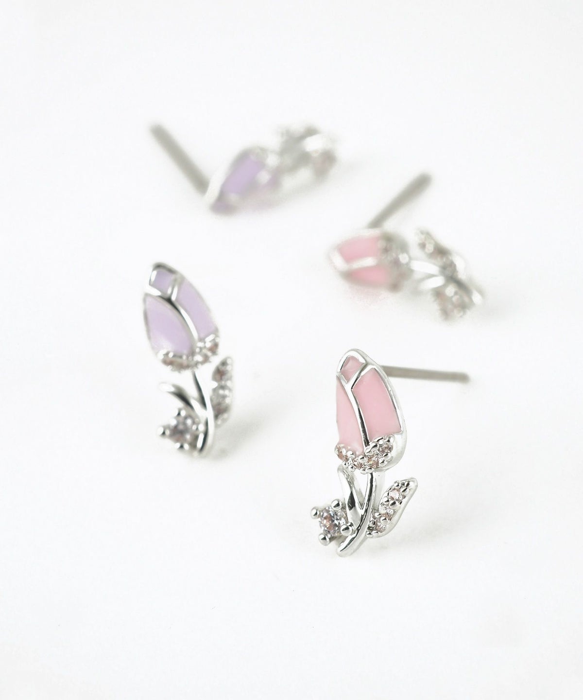 チューリップジルコニアステンレスポストピアス