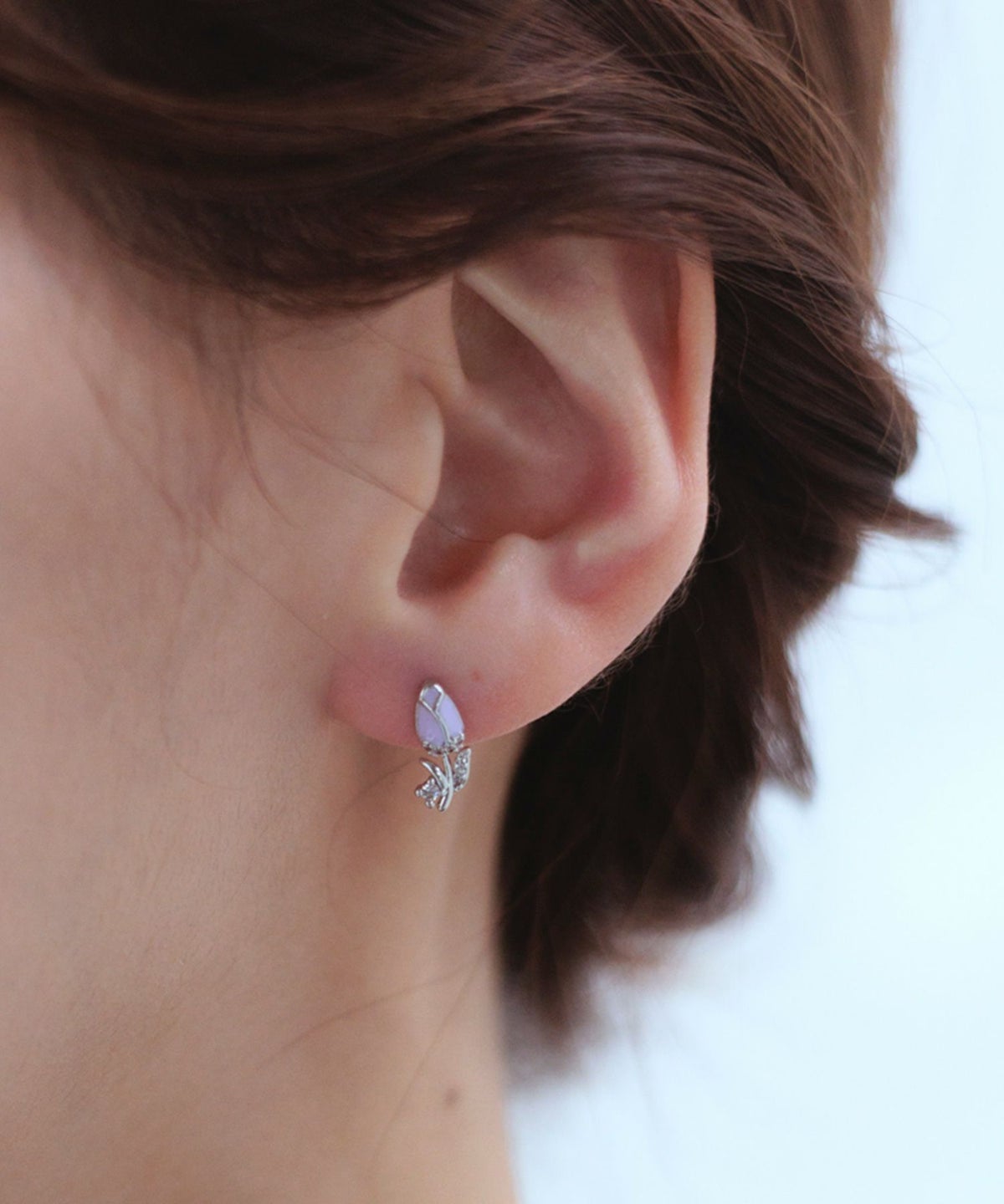 チューリップジルコニアステンレスポストピアス