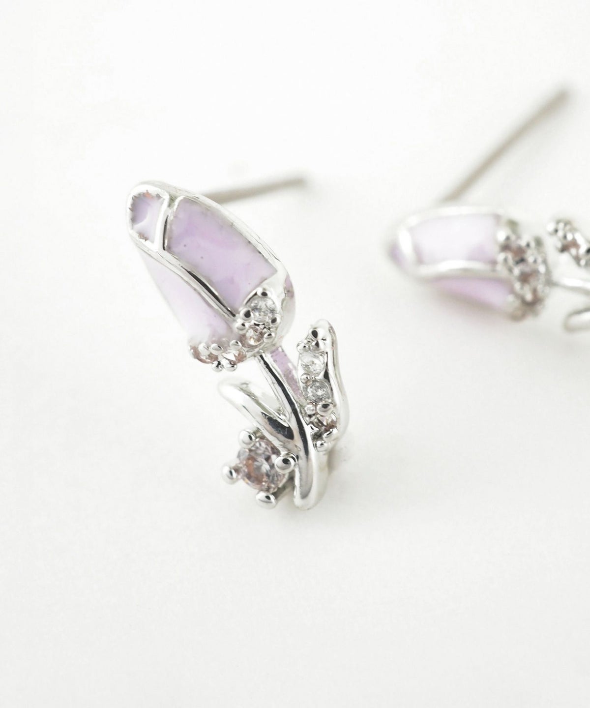 チューリップジルコニアステンレスポストピアス