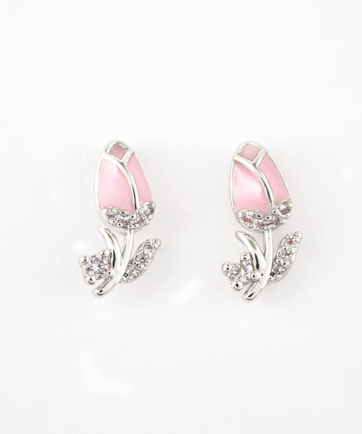 チューリップジルコニアステンレスポストピアス