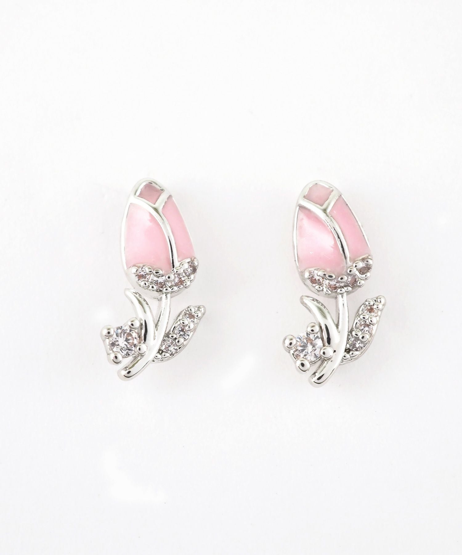 チューリップジルコニアステンレスポストピアス