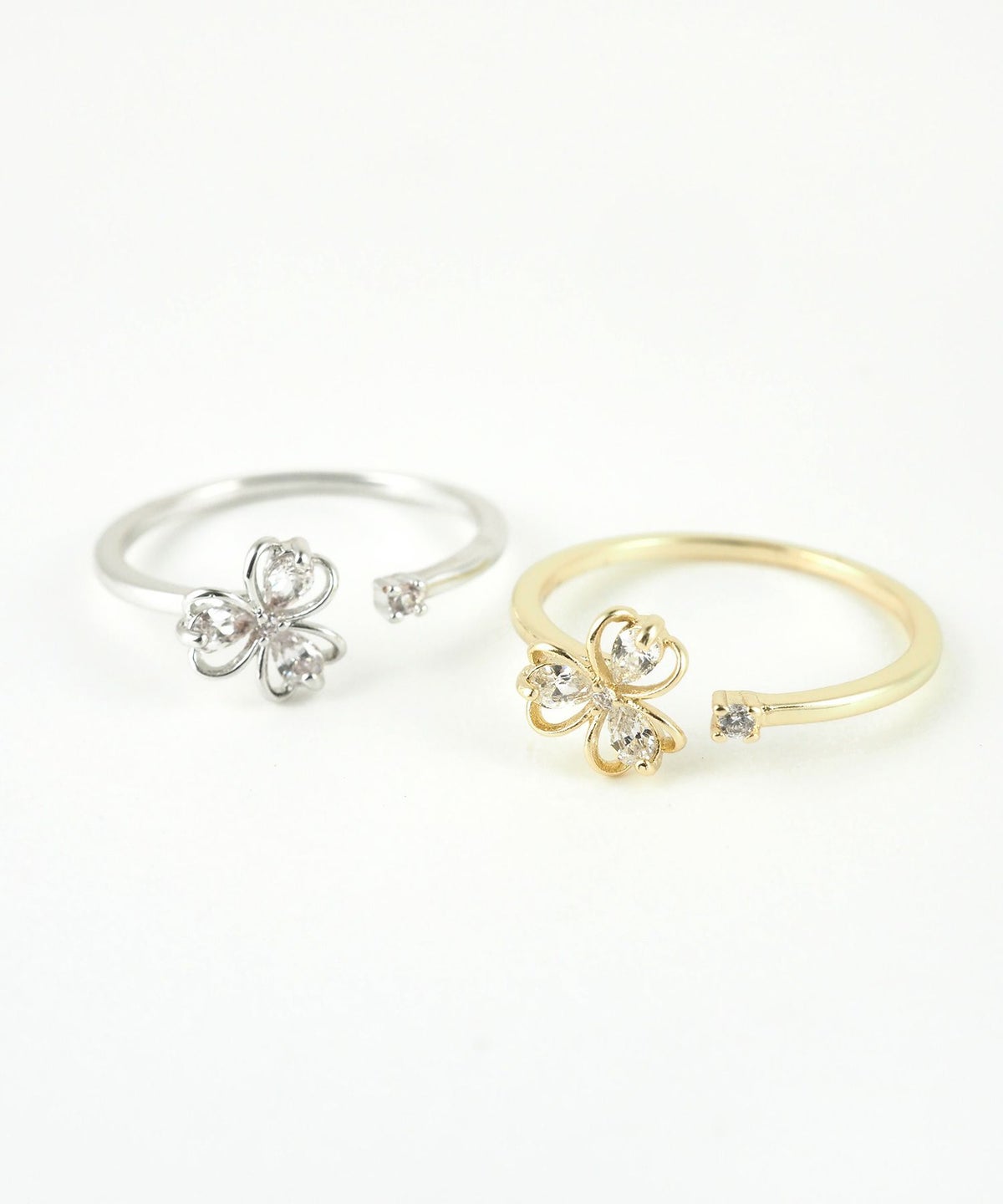 クローバージルコニアオープンリング