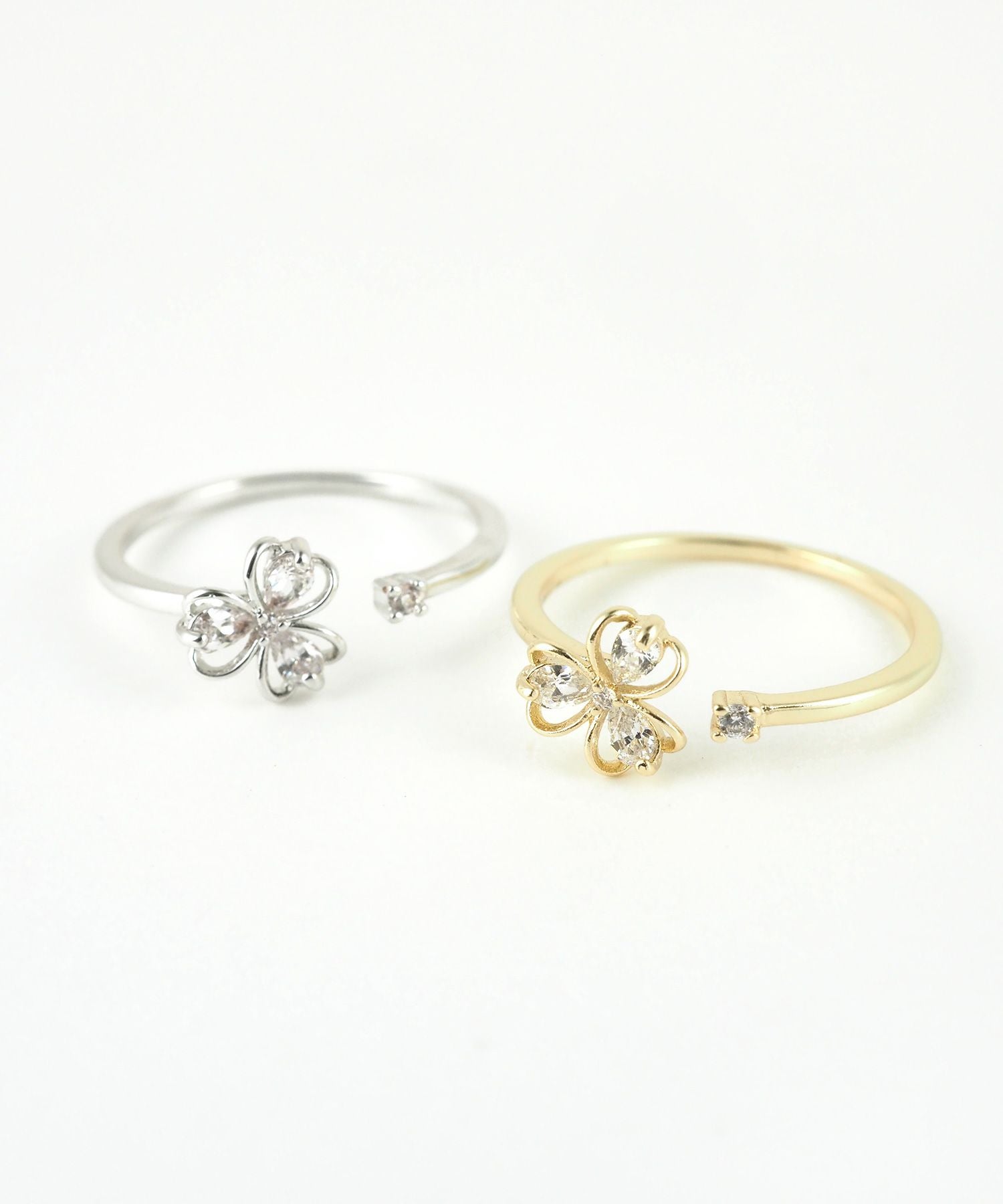 クローバージルコニアオープンリング