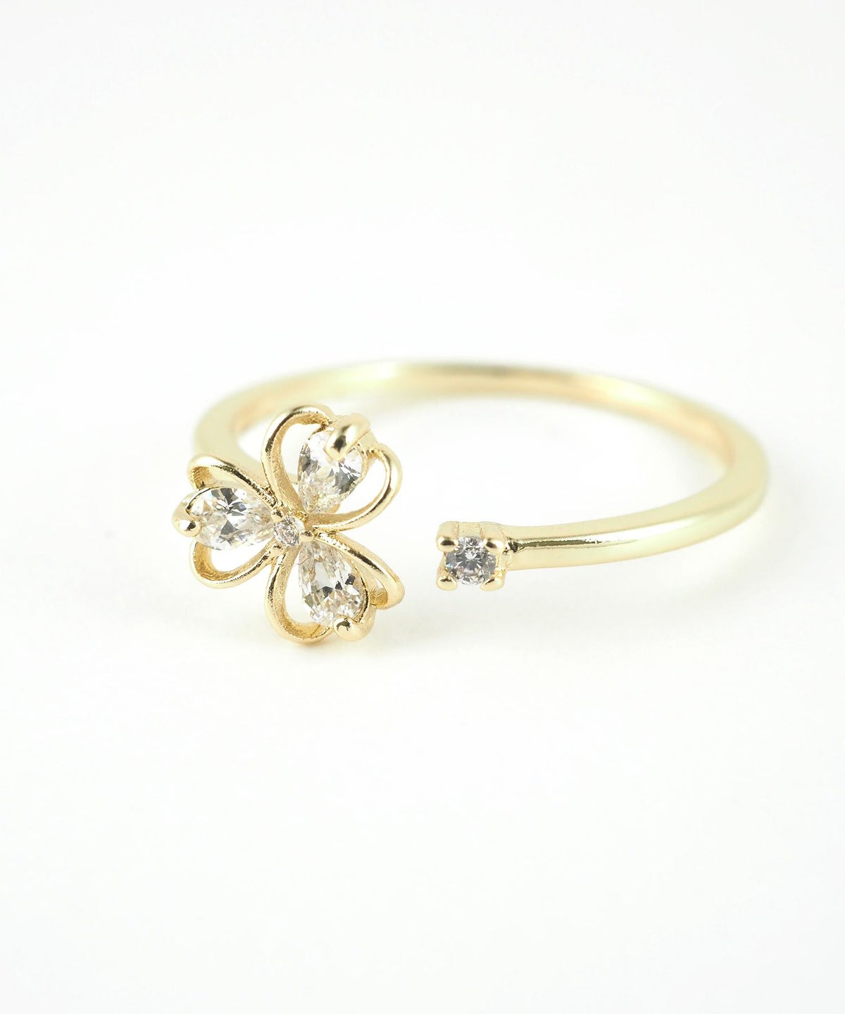 クローバージルコニアオープンリング