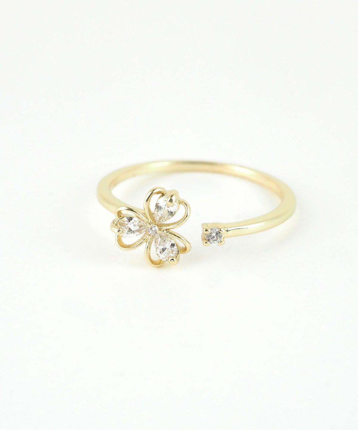 クローバージルコニアオープンリング