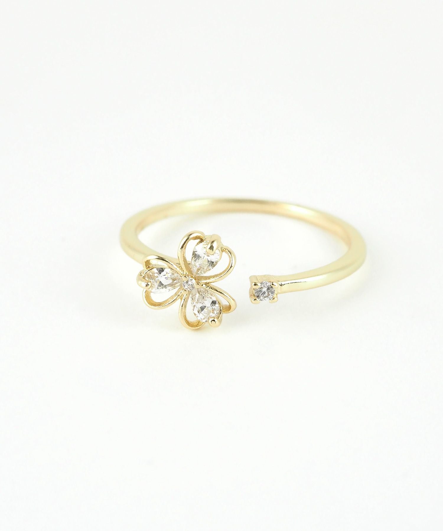 クローバージルコニアオープンリング