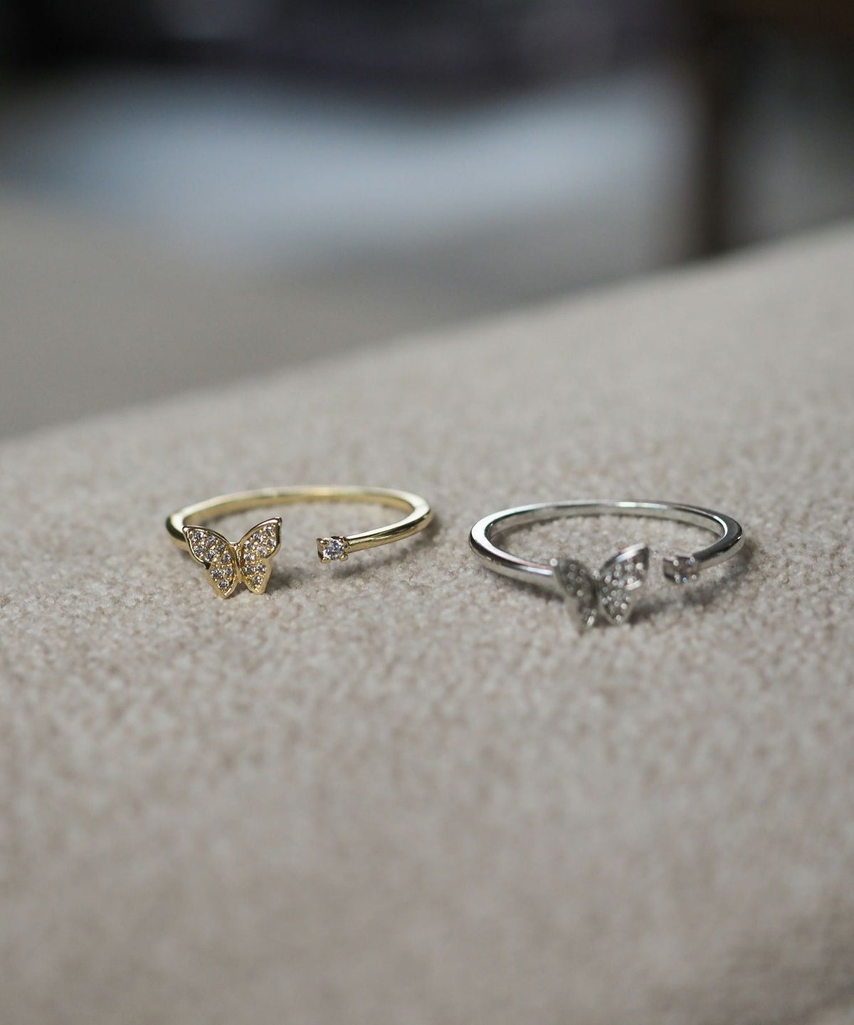 バタフライジルコニアオープンリング