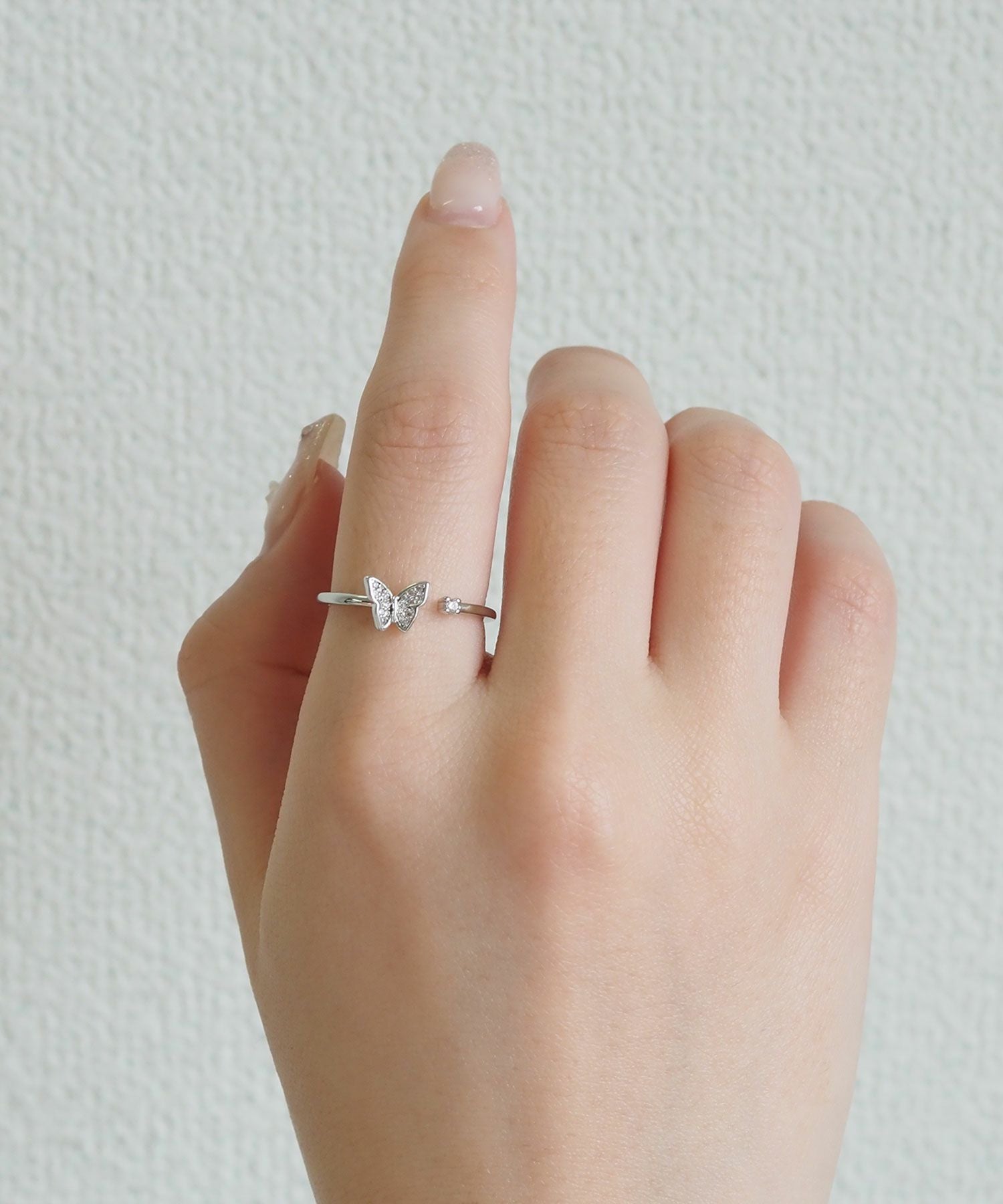 バタフライジルコニアオープンリング