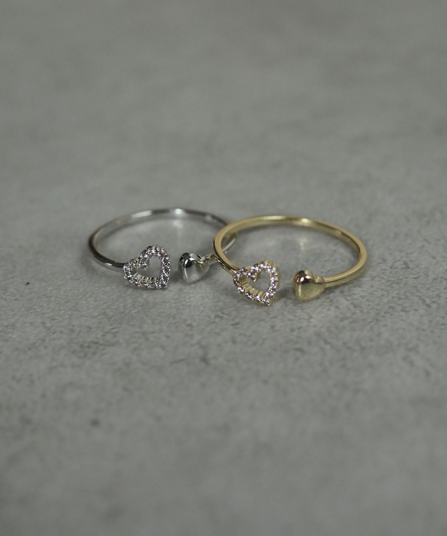 ダブルハートジルコニアオープンリング