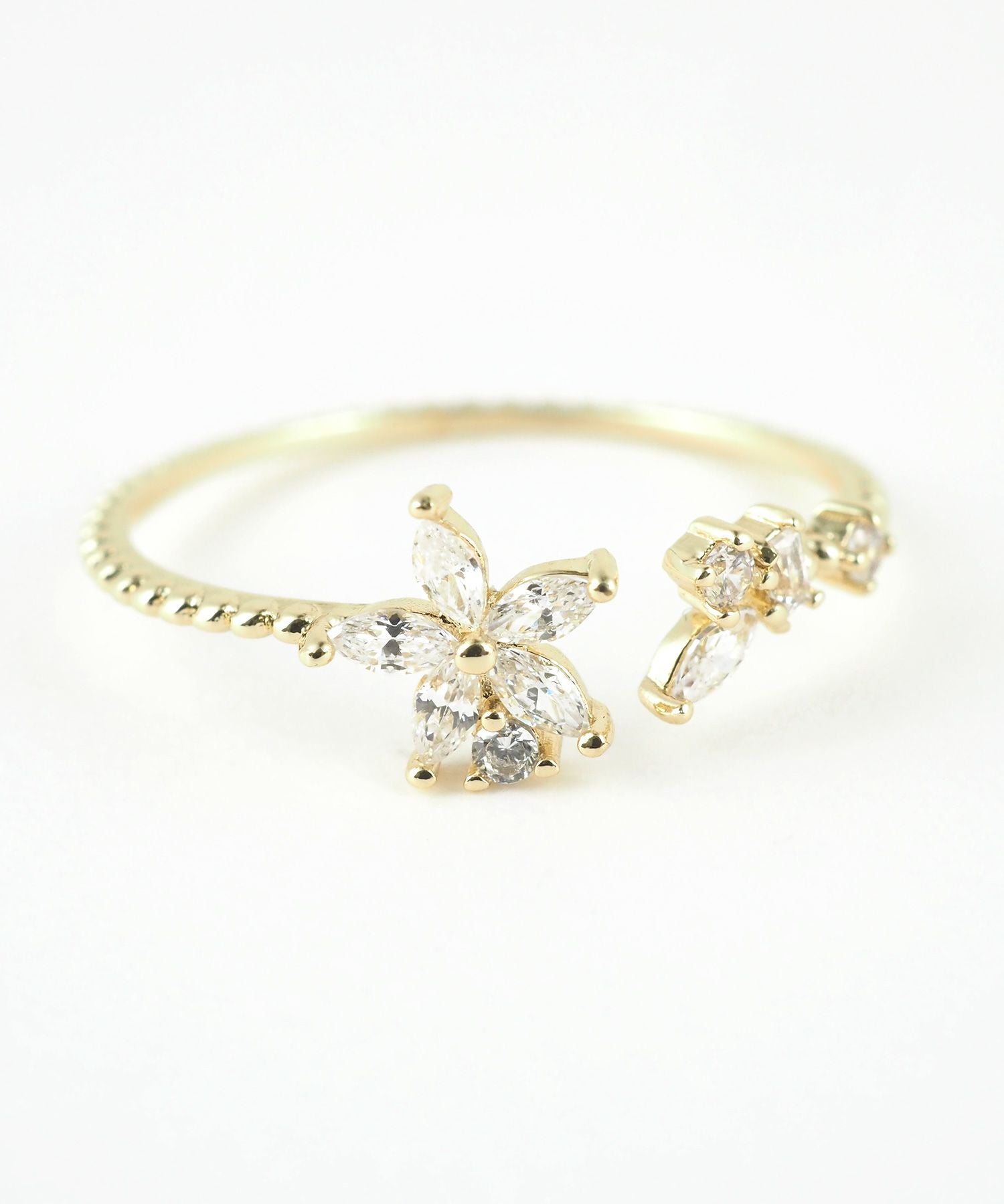 フラワージルコニアオープンリング