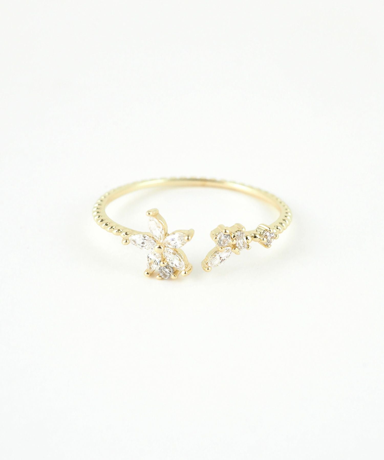 フラワージルコニアオープンリング