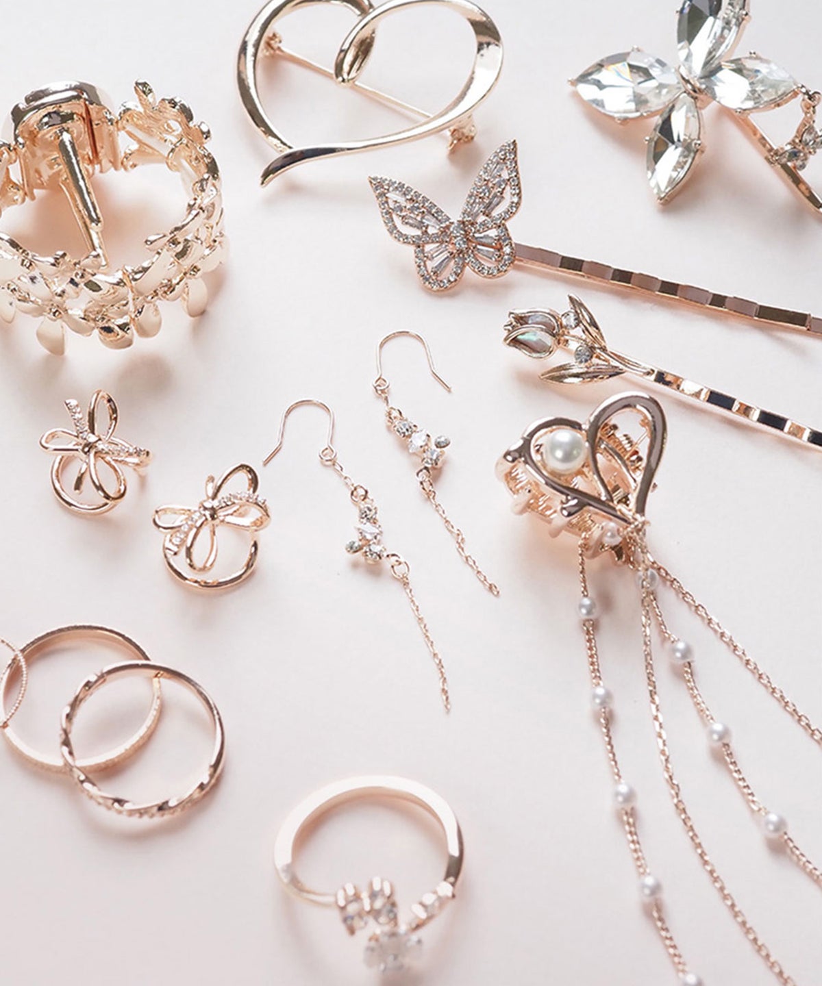 ダブルフラワージルコニアオープンリング