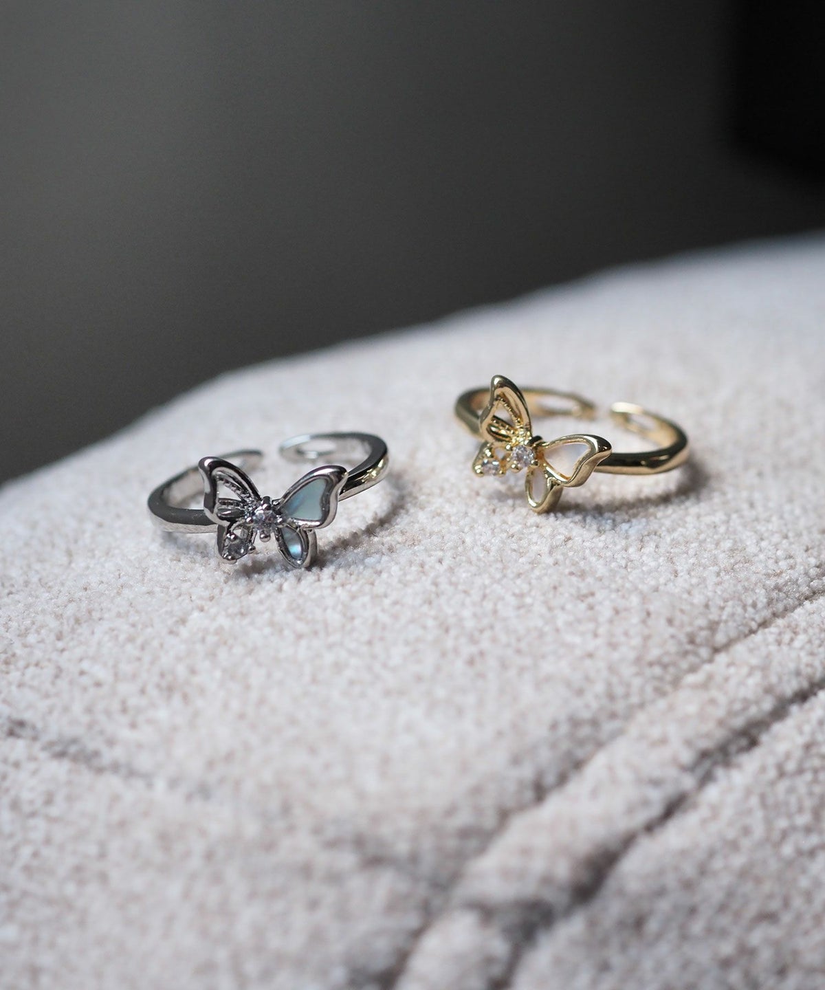 バタフライビジューオープンリング