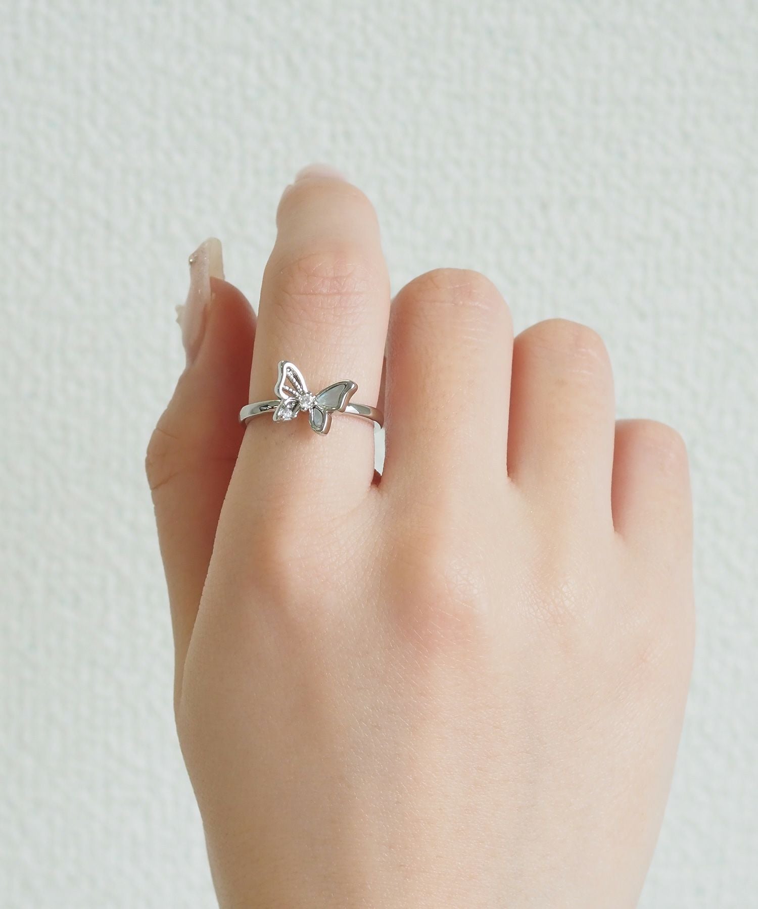 バタフライビジューオープンリング