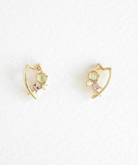 ナチュラルストーンダンシングペタルズチタンポストピアス【MUK Dreamy stone】