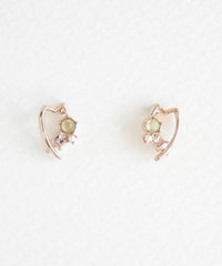 ナチュラルストーンダンシングペタルズチタンポストピアス【MUK Dreamy stone】