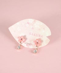 サクラドロップビジューチタンポストピアス